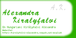 alexandra kiralyfalvi business card