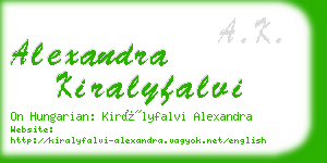 alexandra kiralyfalvi business card